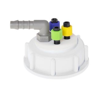 VICI-Cap DIN 60, 4 ports, for angled barbed adapte, incl. nuts and ferrules, without barbed adapter
